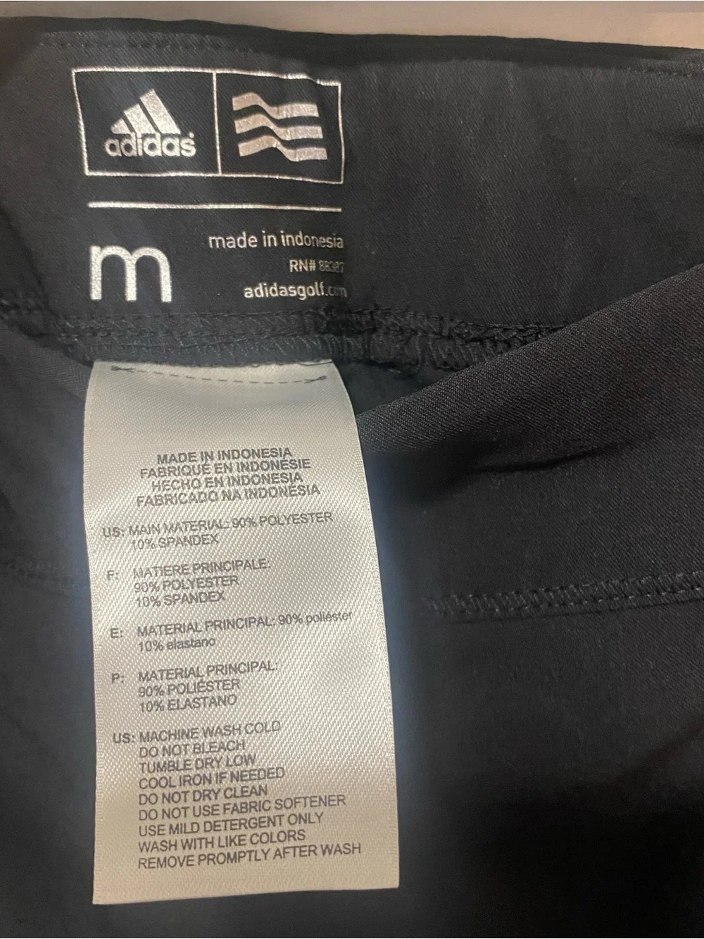 adidas Black Golf Skirt with Geometric Hem